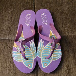 Miss Trish Splash Fish Flip Flops 8/9
